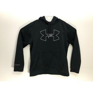 Under Armour Mens M Black Gray Pullover Hoodie Sweater *4